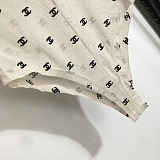 Short Sleeves See-through Monogram Corset