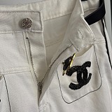 Straight Logo Embroidered Cotton Pants