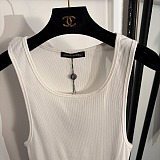 Embroidered Ribbed Tank