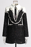 Shirt Collar Beaded Dress