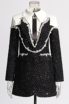 Shirt Collar Beaded Dress