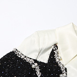 Shirt Collar Beaded Dress
