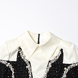 Shirt Collar Beaded Dress