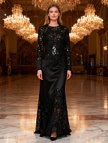Sequins Patchwork Long Dress