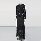 Sequins Patchwork Long Dress