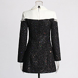 Shirt Collar Beaded Dress