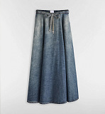 Mid-Length Belted Skirt