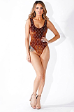 Bodysuit with gg crystals - brown
