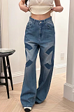 Washed Cotton Denim Flare Bottom Jeans