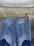 Washed Cotton Denim Flare Bottom Jeans