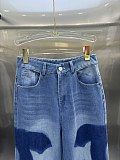 Washed Cotton Denim Flare Bottom Jeans