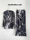 Marble Printed Shirt & Loose Pants