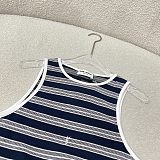 Tank Top in Striped Cotton Jersey