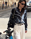 Marble Printed Shirt & Loose Pants