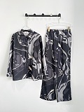 Marble Printed Shirt & Loose Pants