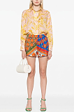 Festa-print silk shorts