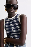Tank Top in Striped Cotton Jersey