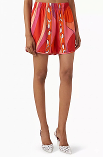 Pesci-print Shorts in Cotton-poplin