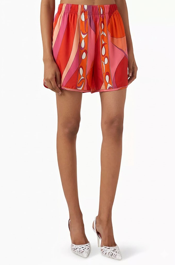 Pesci-print Shorts in Cotton-poplin