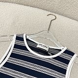 Tank Top in Striped Cotton Jersey