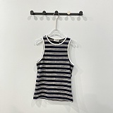 Tank Top in Striped Cotton Jersey