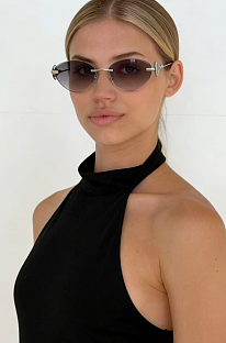 Rimless Oval Sunglasses