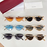 Cat-eye Gold-plated Metal Sunglasses