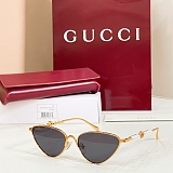 Cat-eye Gold-plated Metal Sunglasses