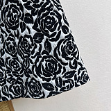 HEPBURN Pink Flocked Jacquard Dress
