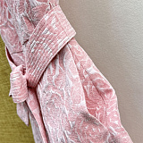 HEPBURN Pink Flocked Jacquard Dress