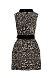 HEPBURN Pink Flocked Jacquard Dress