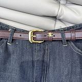 Denim Waistcoat & Belted Pleated Skirt