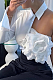 3D Floral One-shoulder Shirt
