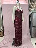 Fringes Strapless Evening Dress