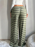 Low Waist Striped Wide Leg Pants