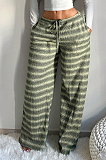 Low Waist Striped Wide Leg Pants