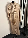 Tie-detailed Silk-jacquard Midi Dress