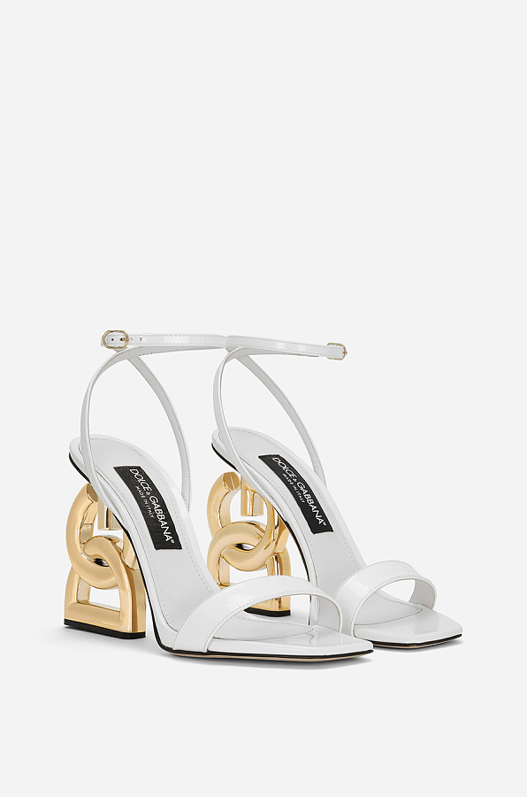 Patent leather sandals with 3.5 heel