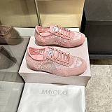 Rose Leather Mix and Jimmy Choo Lace Low Top Trainers