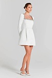 Square Neck Diamond Bandage Mini Dress