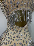 Sparkly Rhinestone Tassel Bodysuit