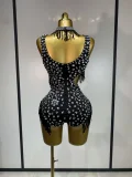 Sparkly Rhinestone Tassel Bodysuit