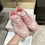 Rose Leather Mix and Jimmy Choo Lace Low Top Trainers