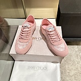 Rose Leather Mix and Jimmy Choo Lace Low Top Trainers