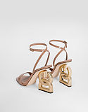 Patent leather sandals with 3.5 heel