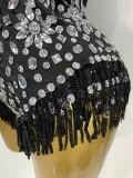 Sparkly Rhinestone Tassel Bodysuit