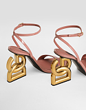 Patent leather sandals with 3.5 heel