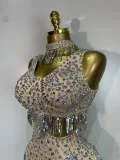 Sparkly Rhinestone Tassel Bodysuit