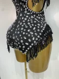 Sparkly Rhinestone Tassel Bodysuit