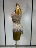Sparkly Rhinestone Tassel Bodysuit
